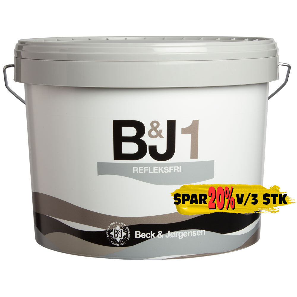 B&J 1 Refleksfri Hvid 9 Ltr