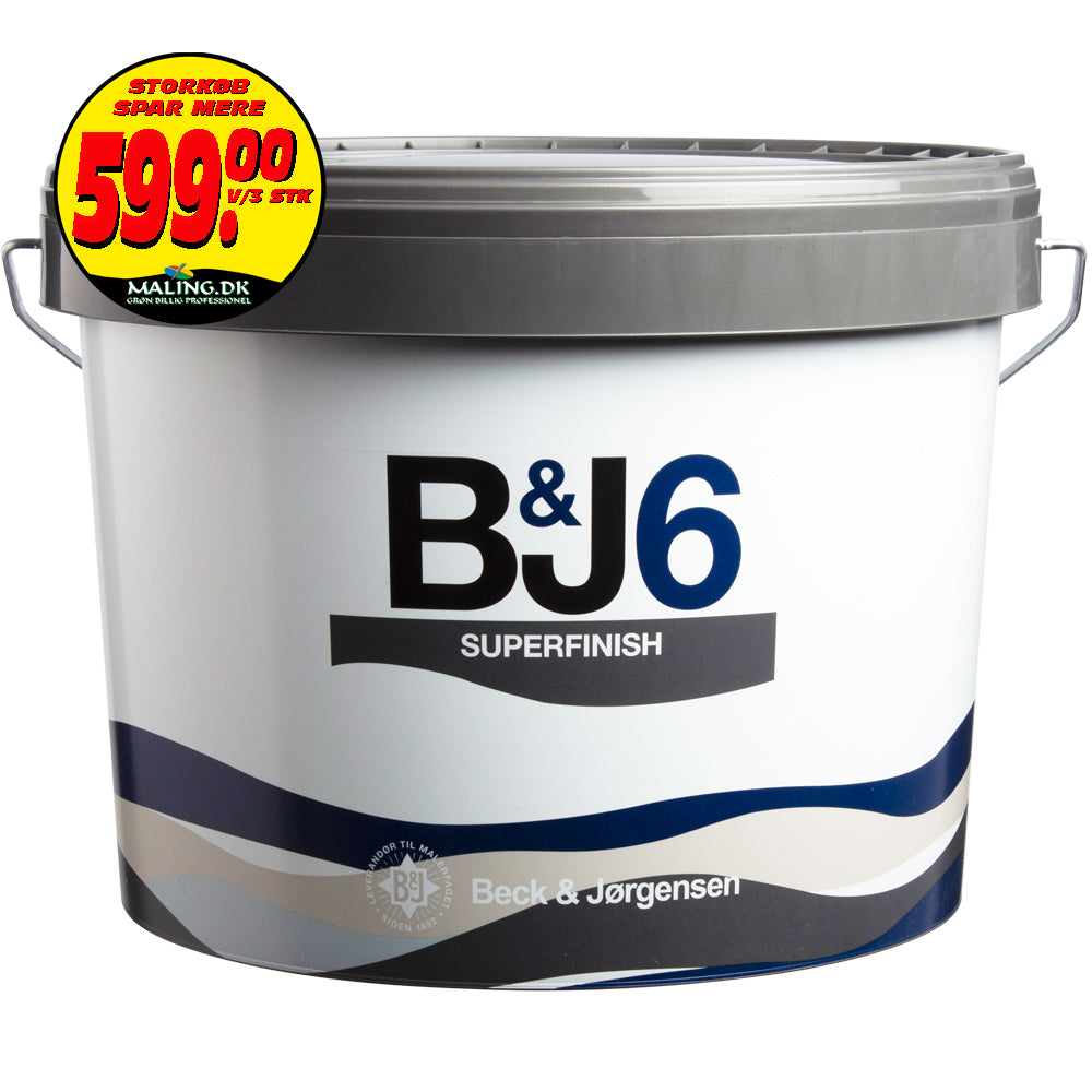 B&J 6 Vægmaling Superfinish 9 Ltr