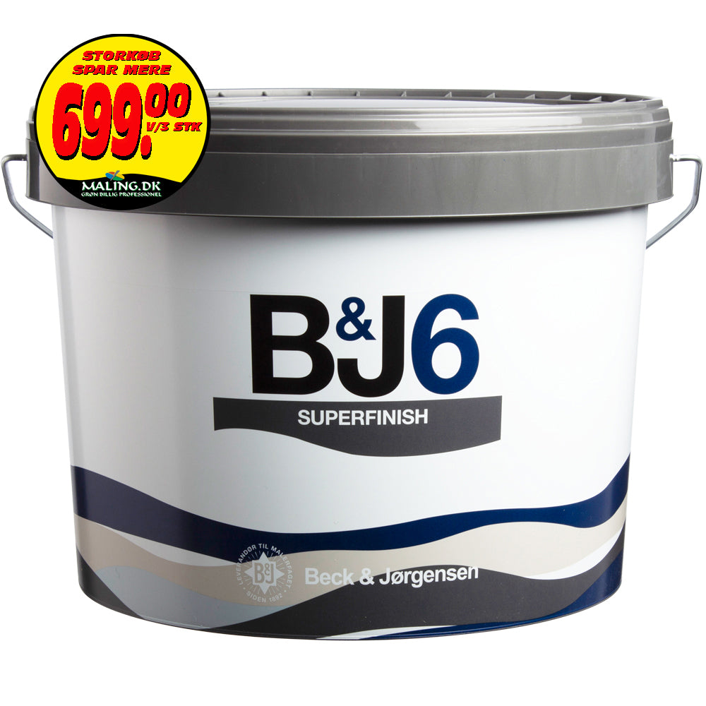 B&J 6 Vægmaling Superfinish 9 Ltr