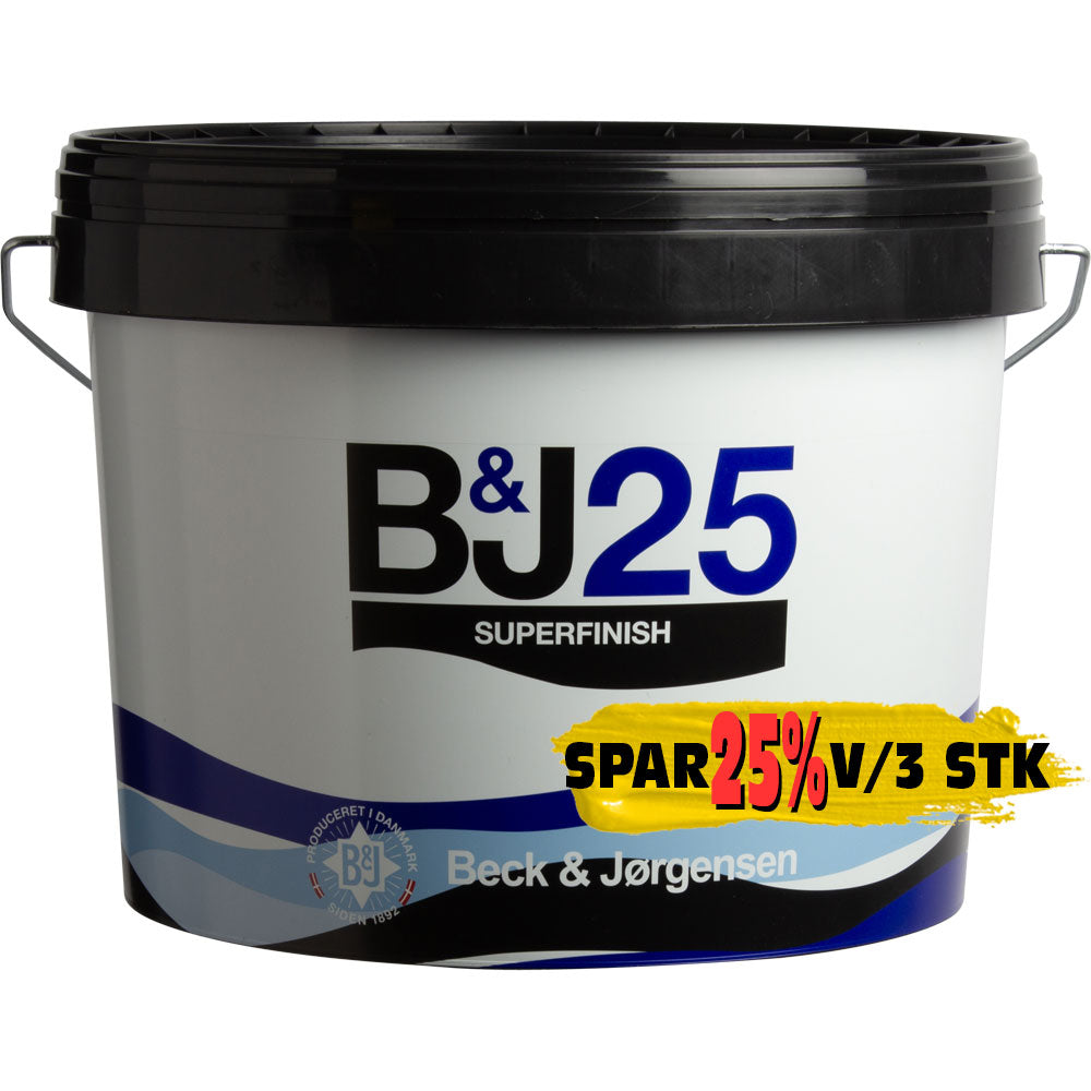 B&J 25 Vægmaling SuperFinish 9 Ltr