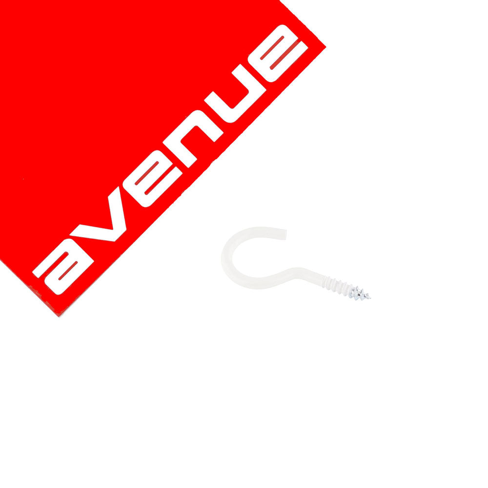 Skruekroge 65mm hvid 2 stk