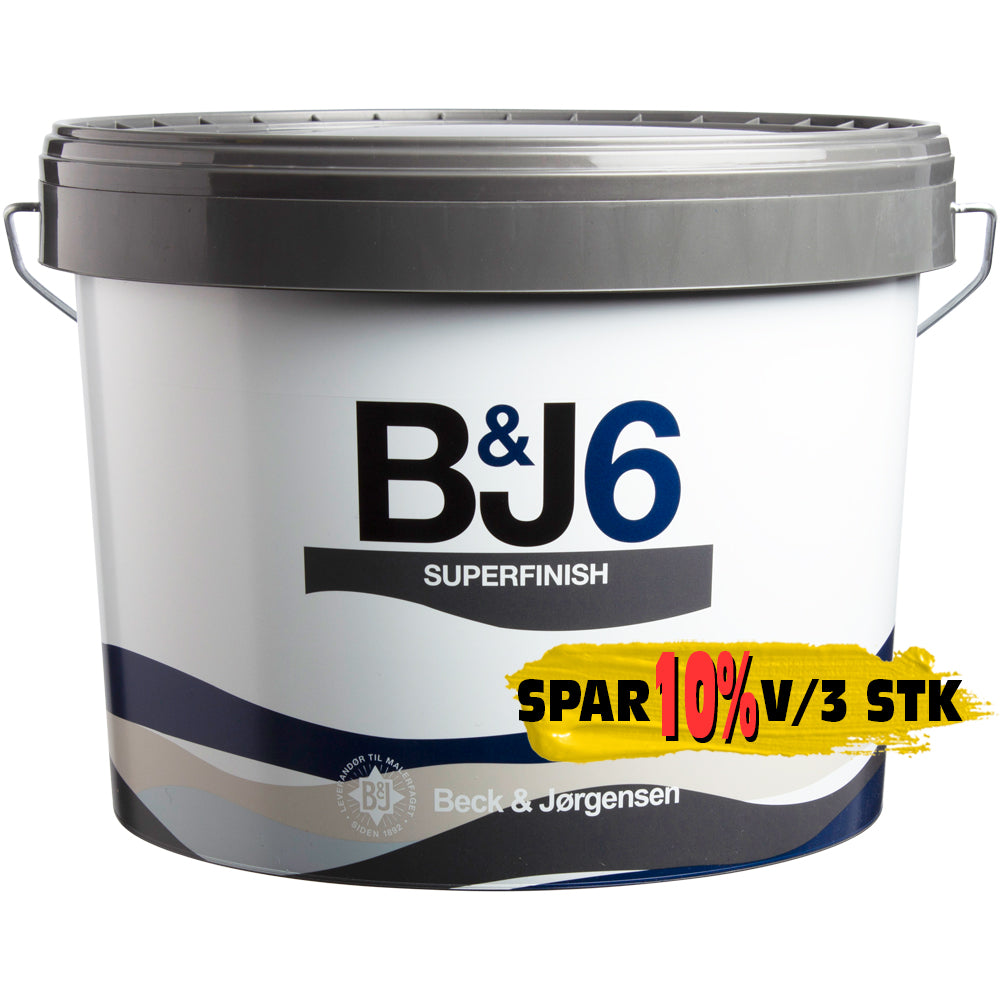 B&J 6 Vægmaling Superfinish 9 Ltr