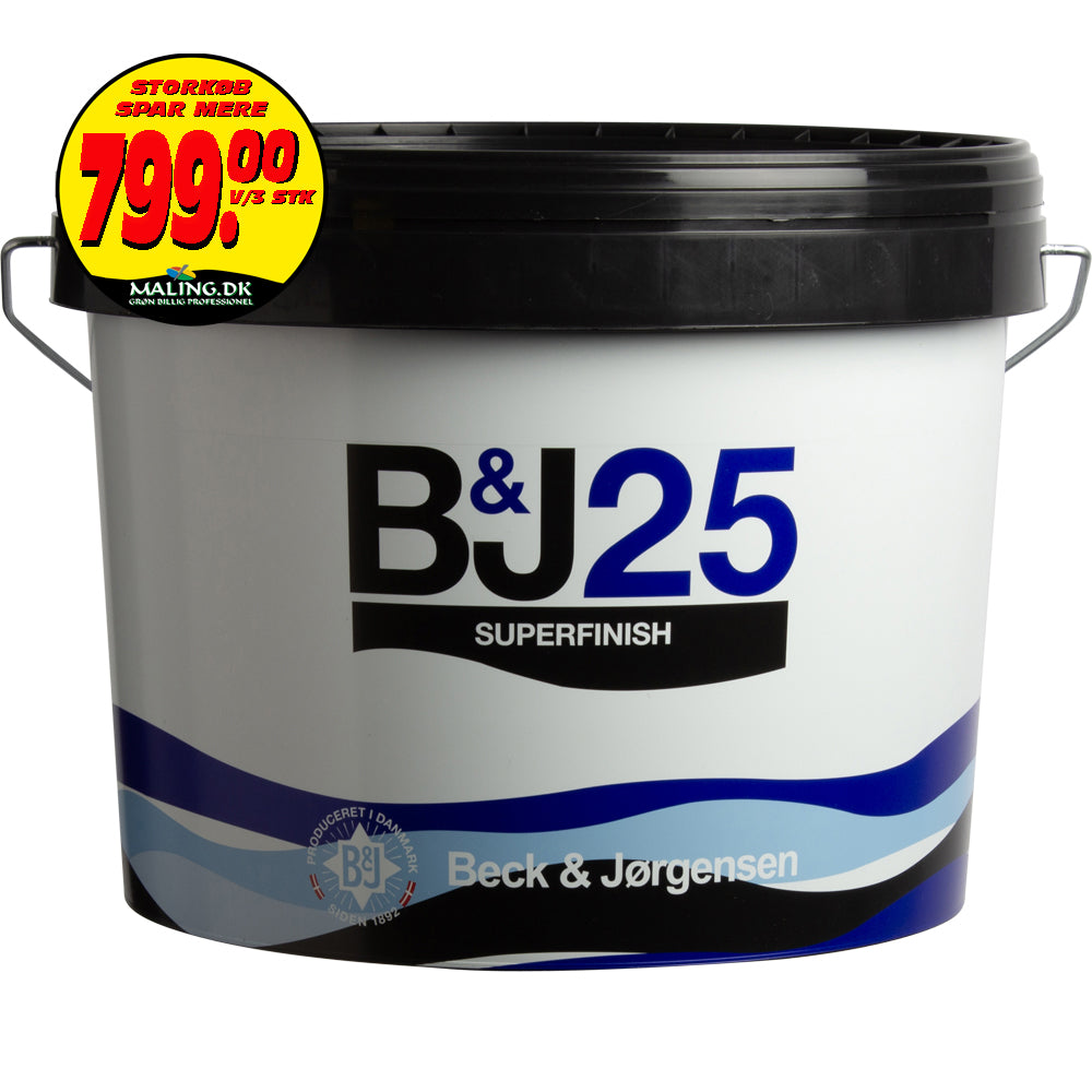 B&J 25 Vægmaling SuperFinish 9 Ltr