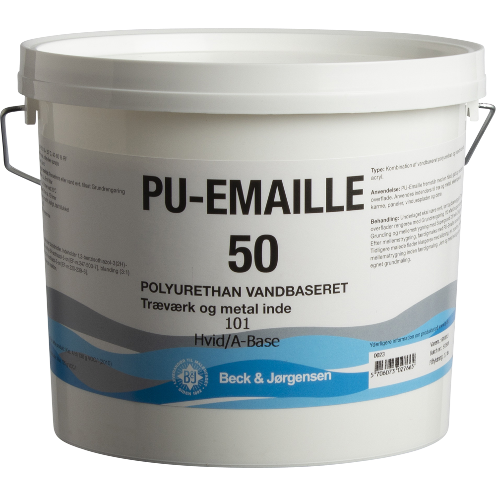 PU Emaille 50 hvid 2,7 ltr